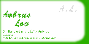 ambrus lov business card